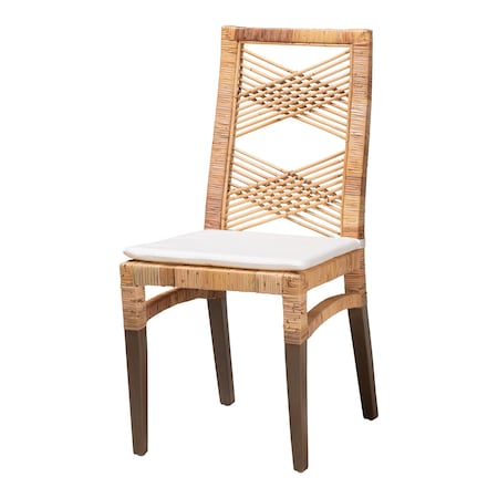 Bali & Pari Poltak Modern Bohemian Natural Brown Rattan Dining Chair 209-12797